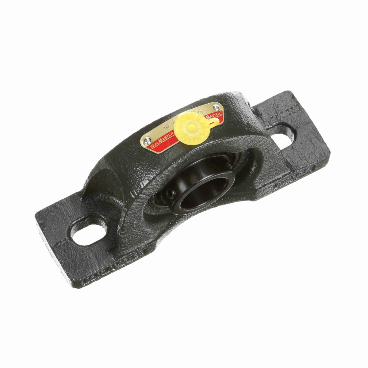 Sealmaster Mounted Cast Iron Two Bolt Pillow Block Ball Bearing - 52100 Bearing Steel, Black Oxided - Setscrew Lock - NP-18C