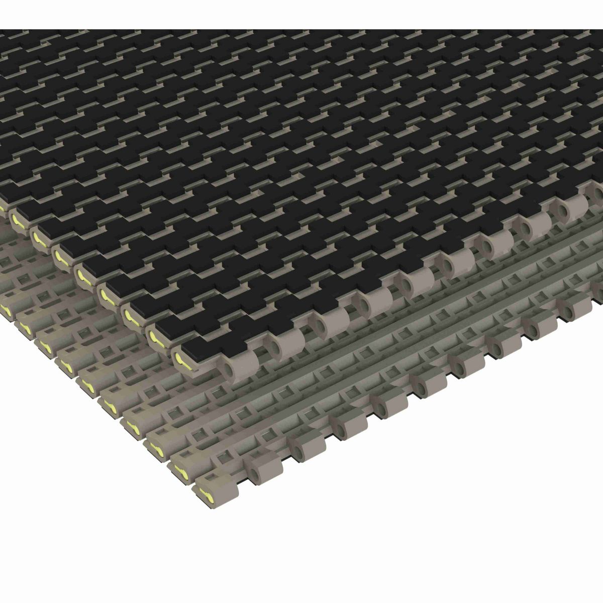 Rexnord 1505 RubberTop® Straight Running RubberTop®, Material: Grey Tough Composite, Width: 18in, Pitch: 15mm - TCF1505-18
