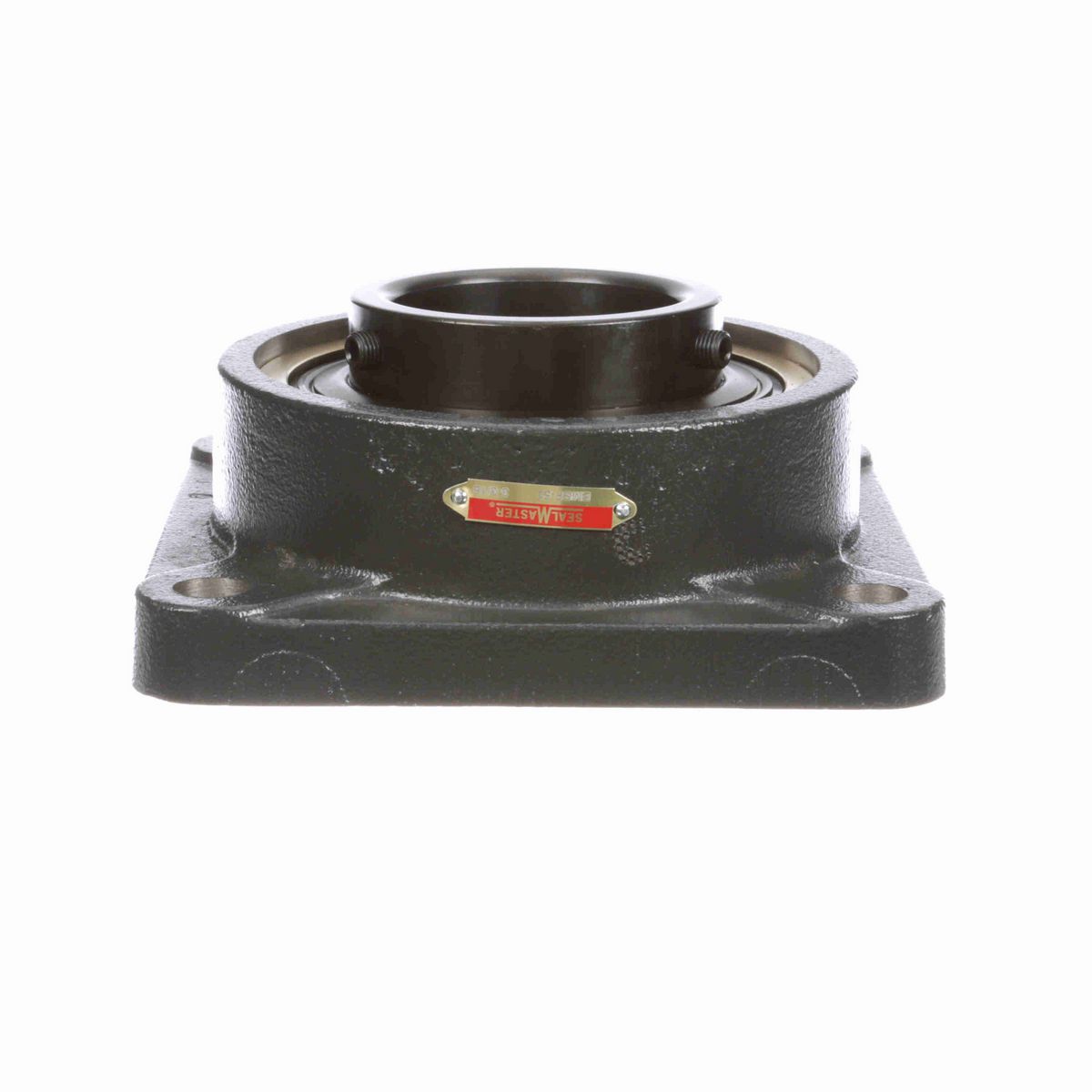 Sealmaster Mounted Cast Iron Four Bolt Flange Ball Bearing - 52100 Bearing Steel, Black Oxided - Setscrew Lock - EMSF-51