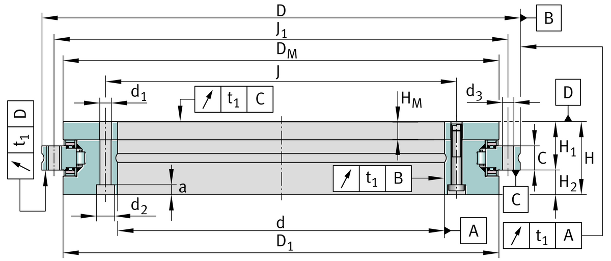 Упорно-радиальный роликоподшипник INA YRTSM460