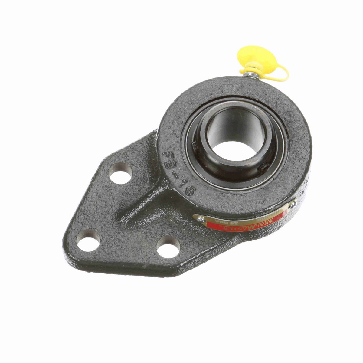 Sealmaster Mounted Cast Iron Three Bolt Flange Bracket Ball Bearing - 52100 Bearing Steel, Black Oxided - Setscrew Lock - FB-205