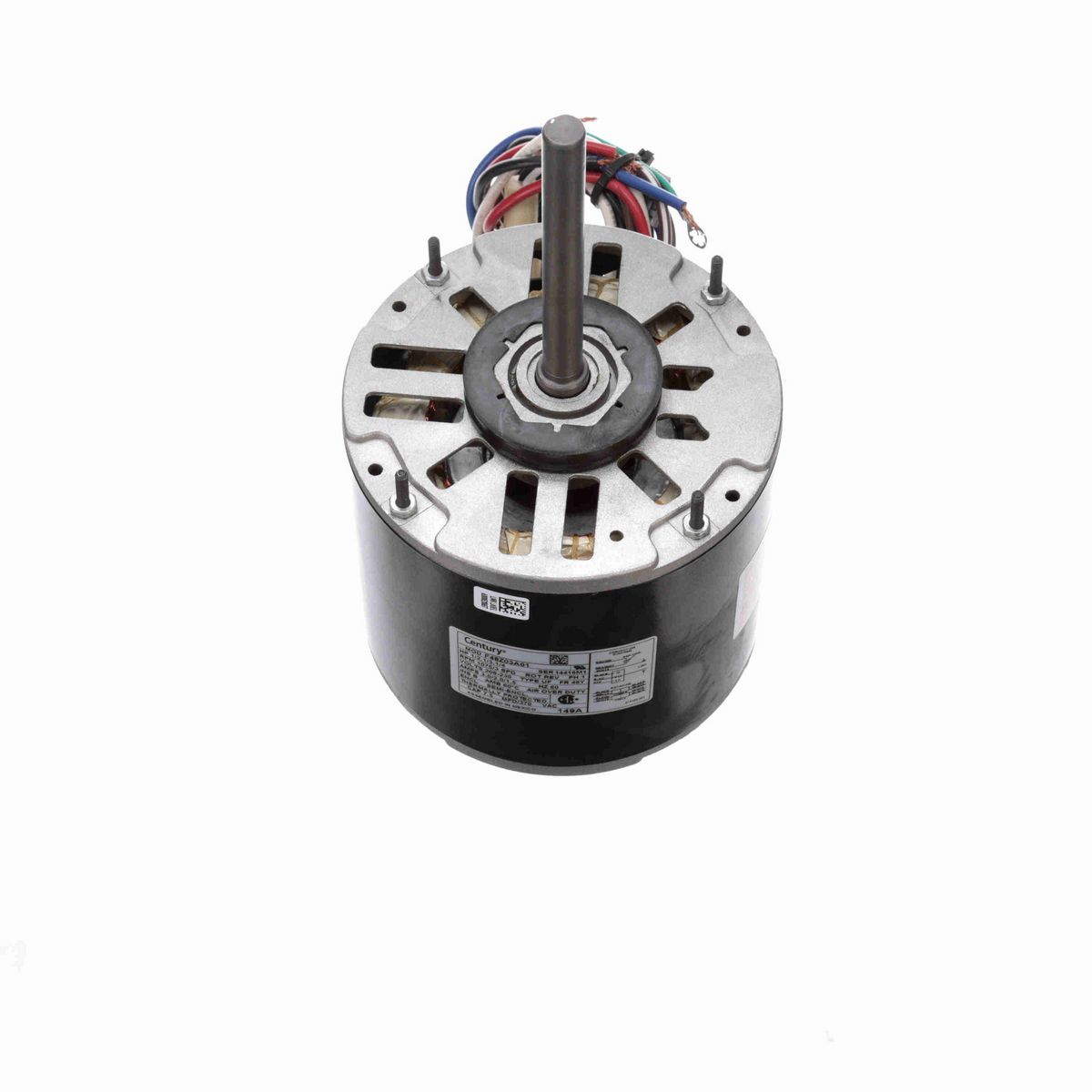 Century Fan and Blower Motor, 1/2,1/3,1/4 HP, 1 Ph, 60 Hz, 208-230 V, 1075 RPM, 3 Speed, 48 Frame, SEMI ENCL - 149A