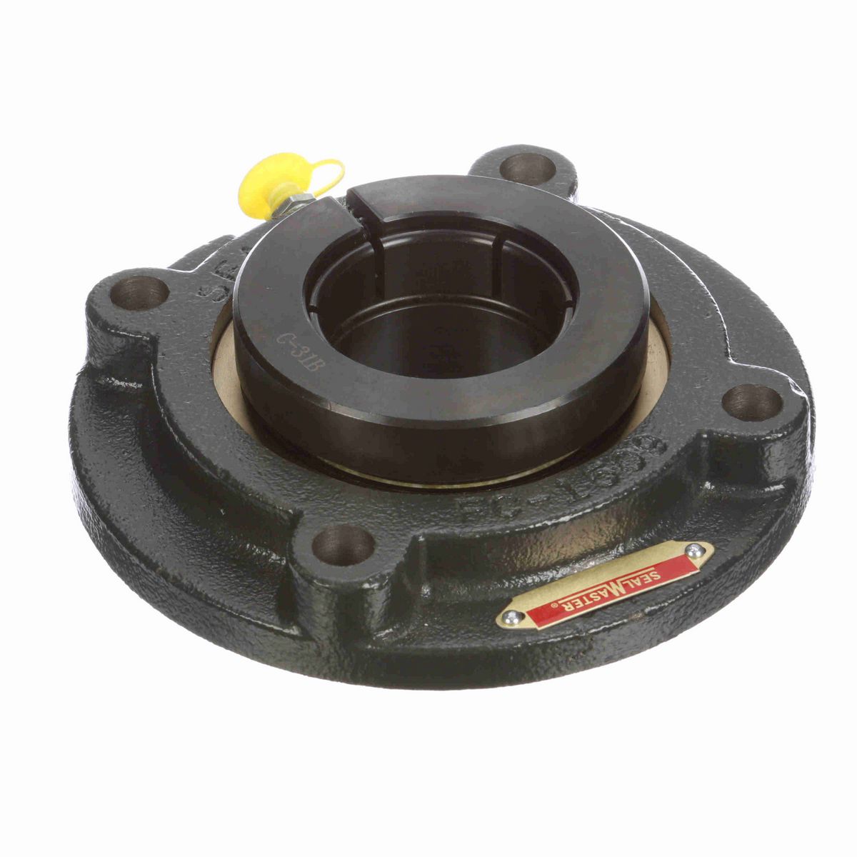 Sealmaster Mounted Cast Iron Flange Cartridge Ball Bearing - 52100 Bearing Steel, Black Oxided - Concentric Lock - EMFC-32T