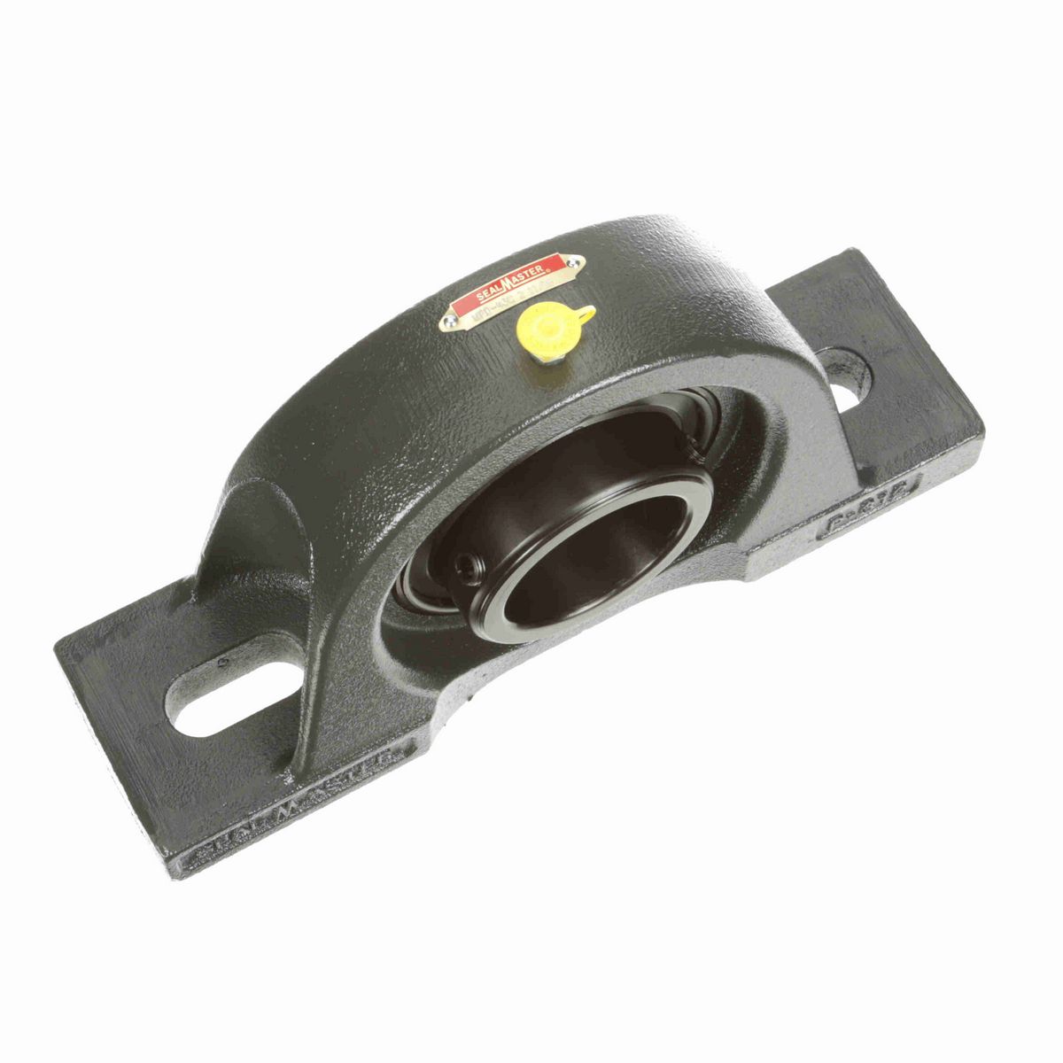 Sealmaster Mounted Cast Iron Two Bolt Pillow Block Ball Bearing - 52100 Bearing Steel, Black Oxided - Double Setscrew Lock - MPD-43C