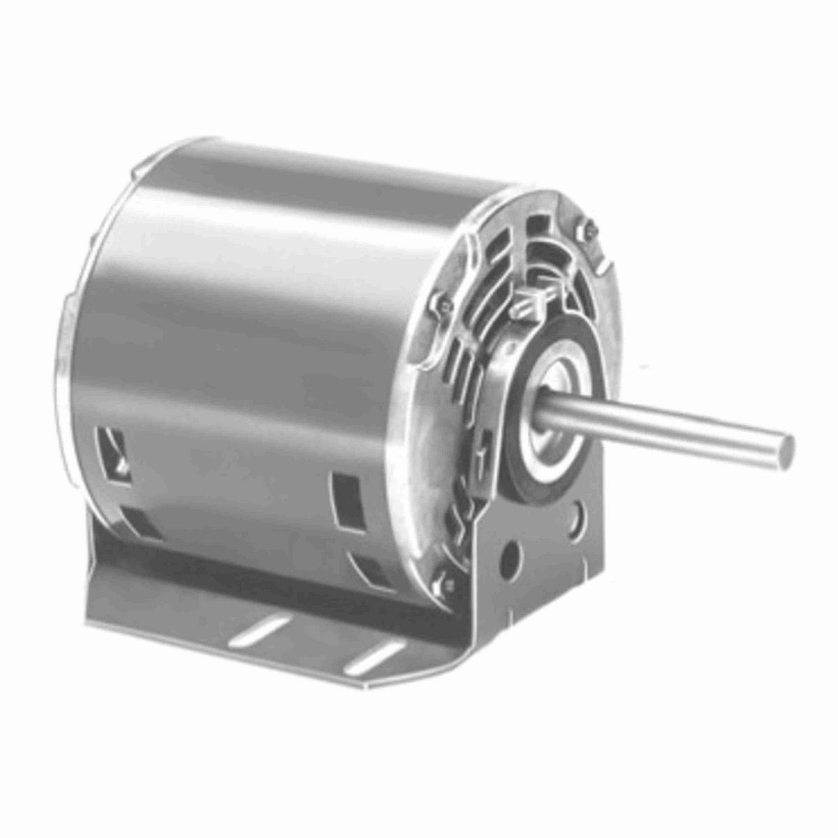 FASCO Fan and Blower Motor, 1/6 HP, 1 Ph, 60 Hz, 208-230 V, 1550 RPM, 1 Speed, 42 Frame, OAO - D0593