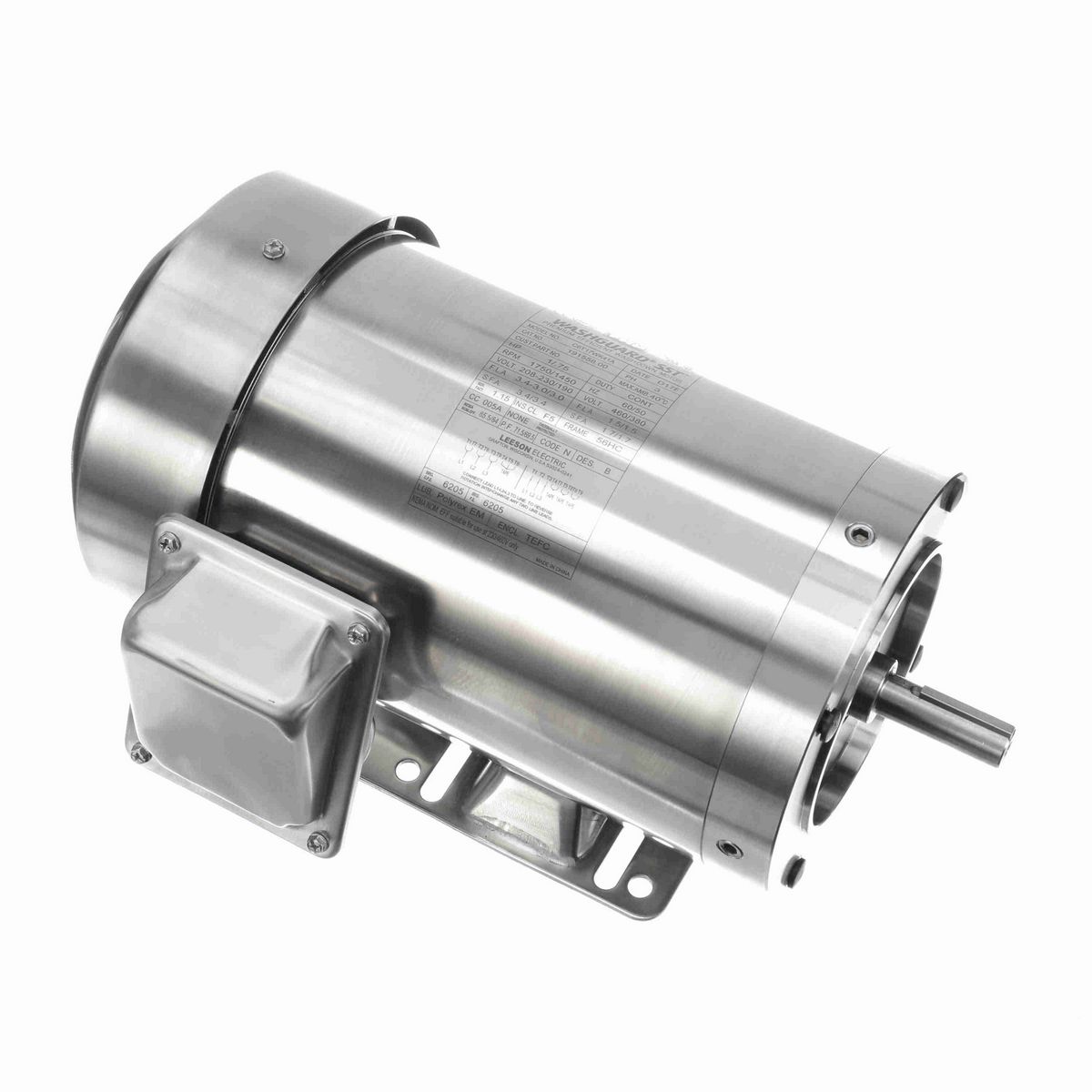 LEESON SST Duck™ General Purpose Motor, 1 & 0.75 HP, 3 Ph, 60 & 50 Hz, 208-230/460 & 190/380 V, 1800 & 1500 RPM, 56HC Frame, TEFC - 191558.00