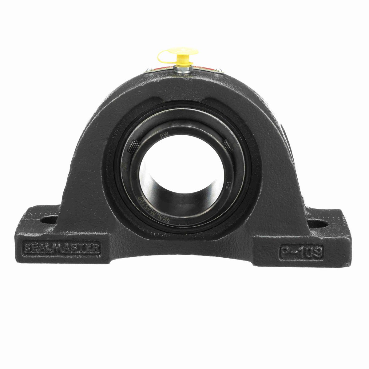 Sealmaster Mounted Cast Iron Two Bolt Pillow Block Ball Bearing - 52100 Bearing Steel, Black Oxided - Setscrew Lock - NP-32R