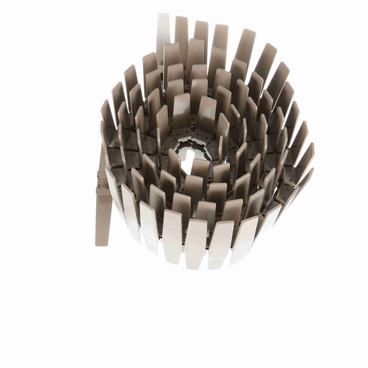 System Plast 1873TAB Side-flexing Solid Top, Material: Tan Low Friction, Width: 10in, Pitch: 1.5in - LF1873SS-TAB-K1000