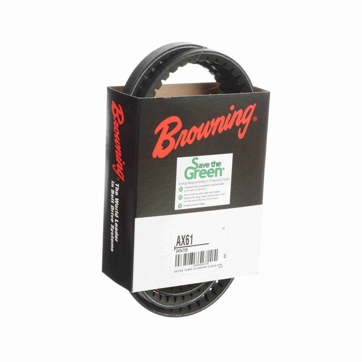 Browning EPDM Notched Belt 98% Efficient - AX61