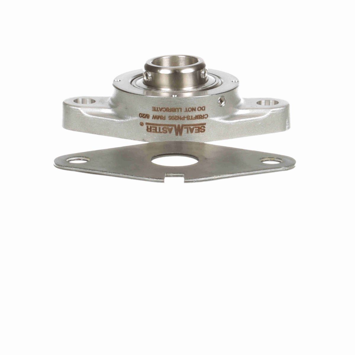 Sealmaster Mounted Stainless Steel Two Bolt Flange Ball Bearing - 52100 Bearing Steel, Phosphorus Nickel Coated - Setscrew Lock - Corrosion Resistant - Reduced Maintenance - Lubed for Life - CRBFTS-PN205 RMW