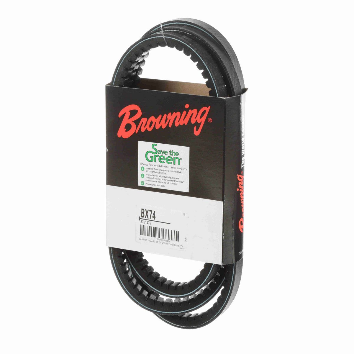 Browning EPDM Notched Belt 98% Efficient - BX74
