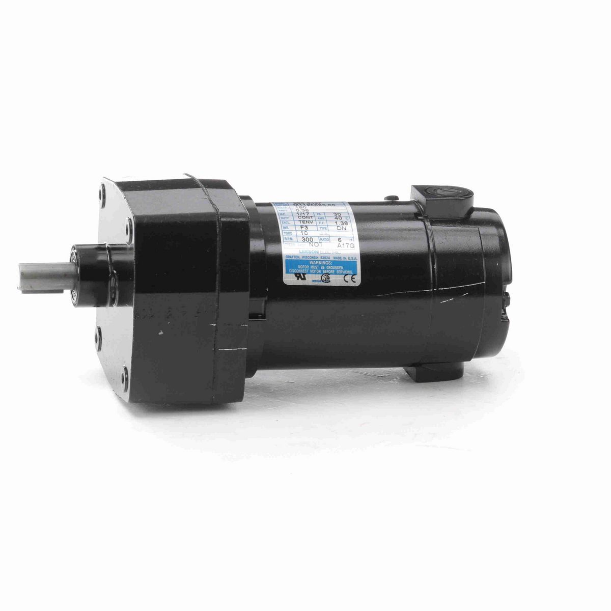 LEESON Parallel Shaft Gearmotor, 0.06 HP, 180 V, 300 RPM, 30 Frame, TENV - M1125033.00