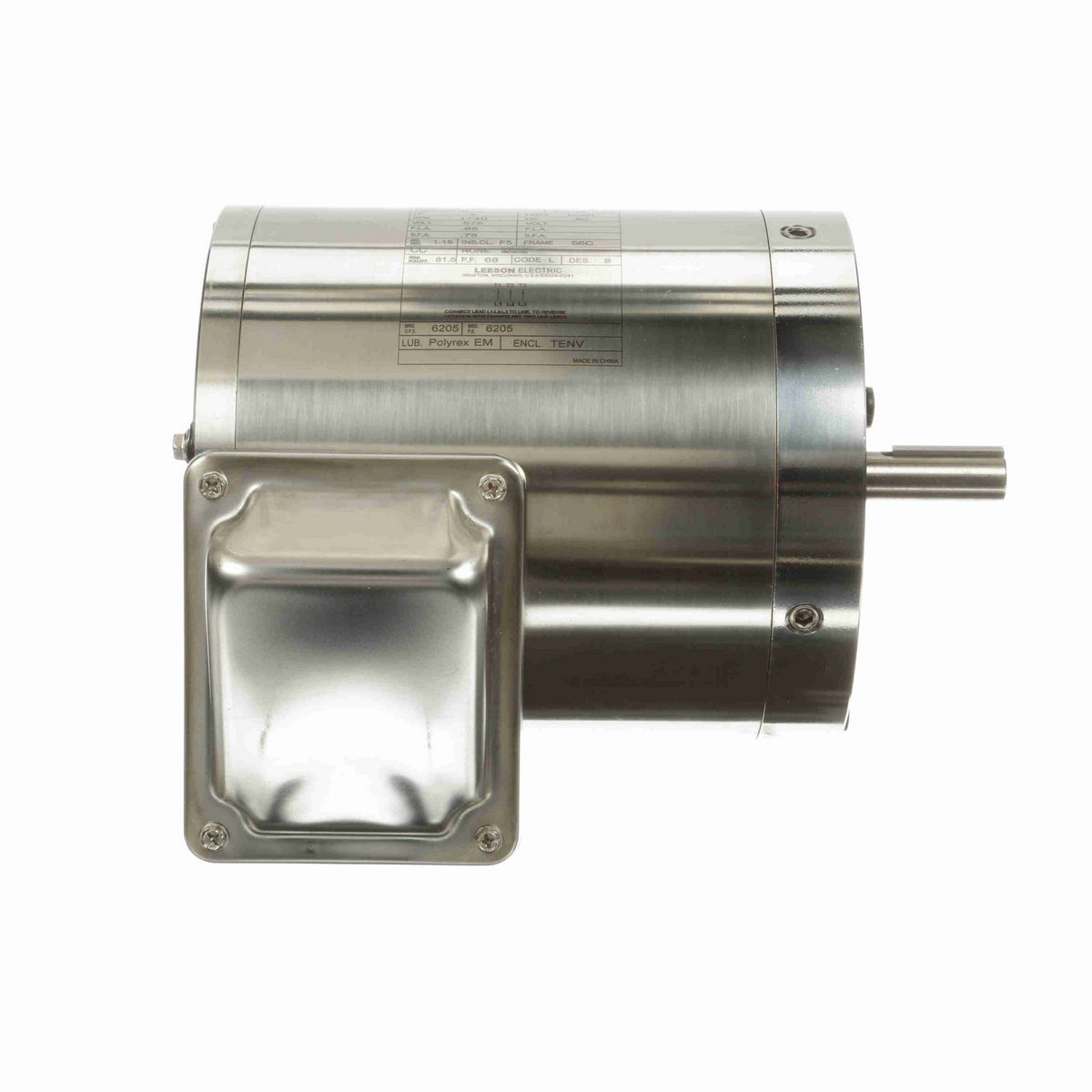 LEESON General Purpose Motor, 0.50 HP, 3 Ph, 60 Hz, 575 V, 1800 RPM, 56C Frame, TENV - 191232.00