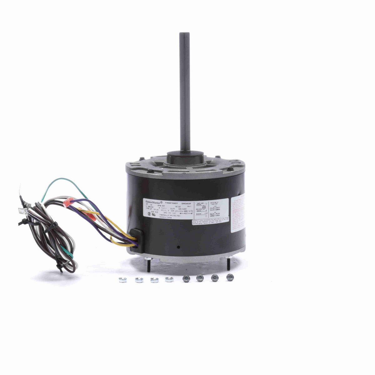 Century PRO-E SERIES® Condenser Fan Motor, 1/6 HP, 1 Ph, 60 Hz, 208-230 V, 825 RPM, 1 Speed, 48 Frame, TEAO - EM3403F