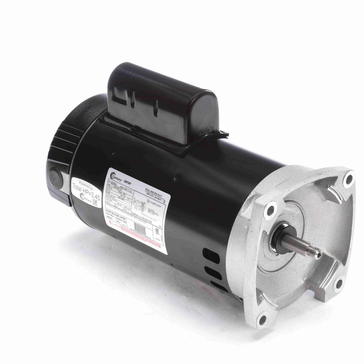 Century Pool Pump Motor, 3.0 HP, 1 Ph, 60 Hz, 208-230 V, 3600 RPM, Y56Y Frame, DP - B2844