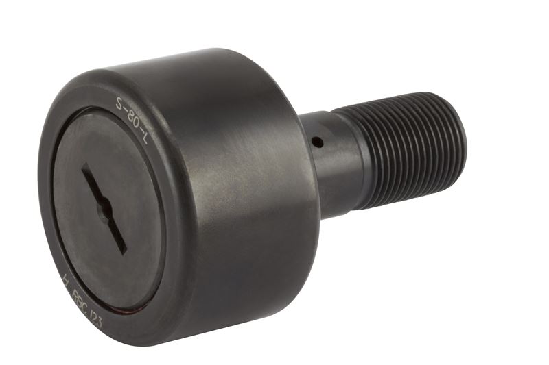 Игольчатый опорный ролик с цапфой RBC S80L, цилиндрический, с уплотнением, со шлицем под отвёртку