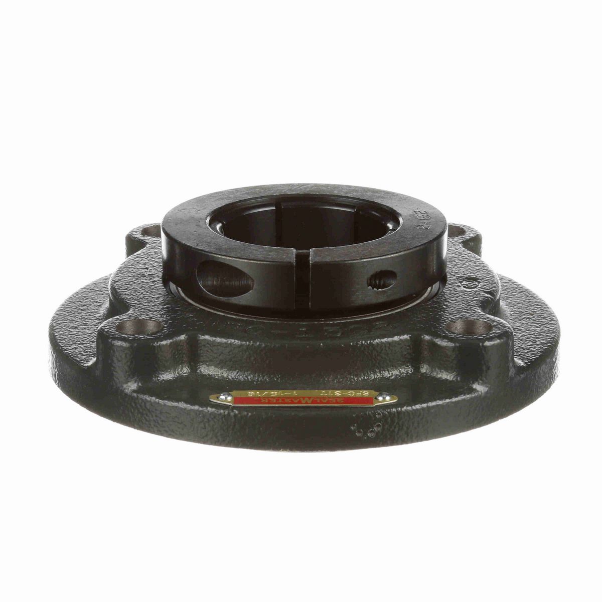 Sealmaster Mounted Cast Iron Flange Cartridge Ball Bearing - 52100 Bearing Steel, Black Oxided - Concentric Lock - SFC-31T