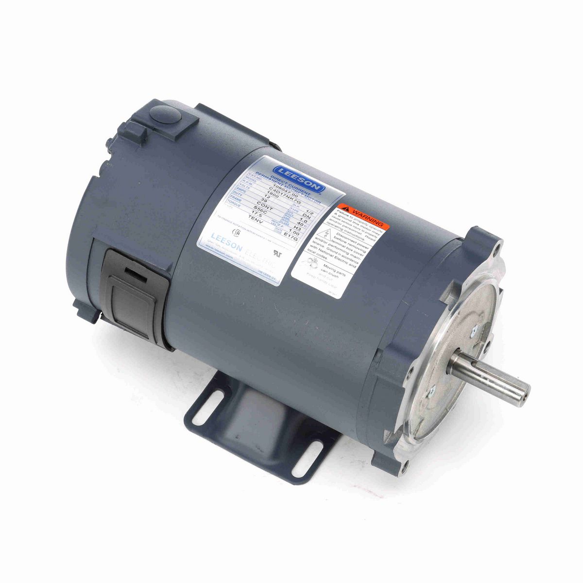 LEESON Low Voltage Motor, 0.50 HP, 12 V, 1800 RPM, S56C Frame, TENV - 108047.00