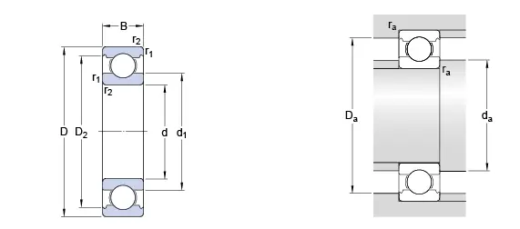 Радиальные шарикоподшипники HGF 6305