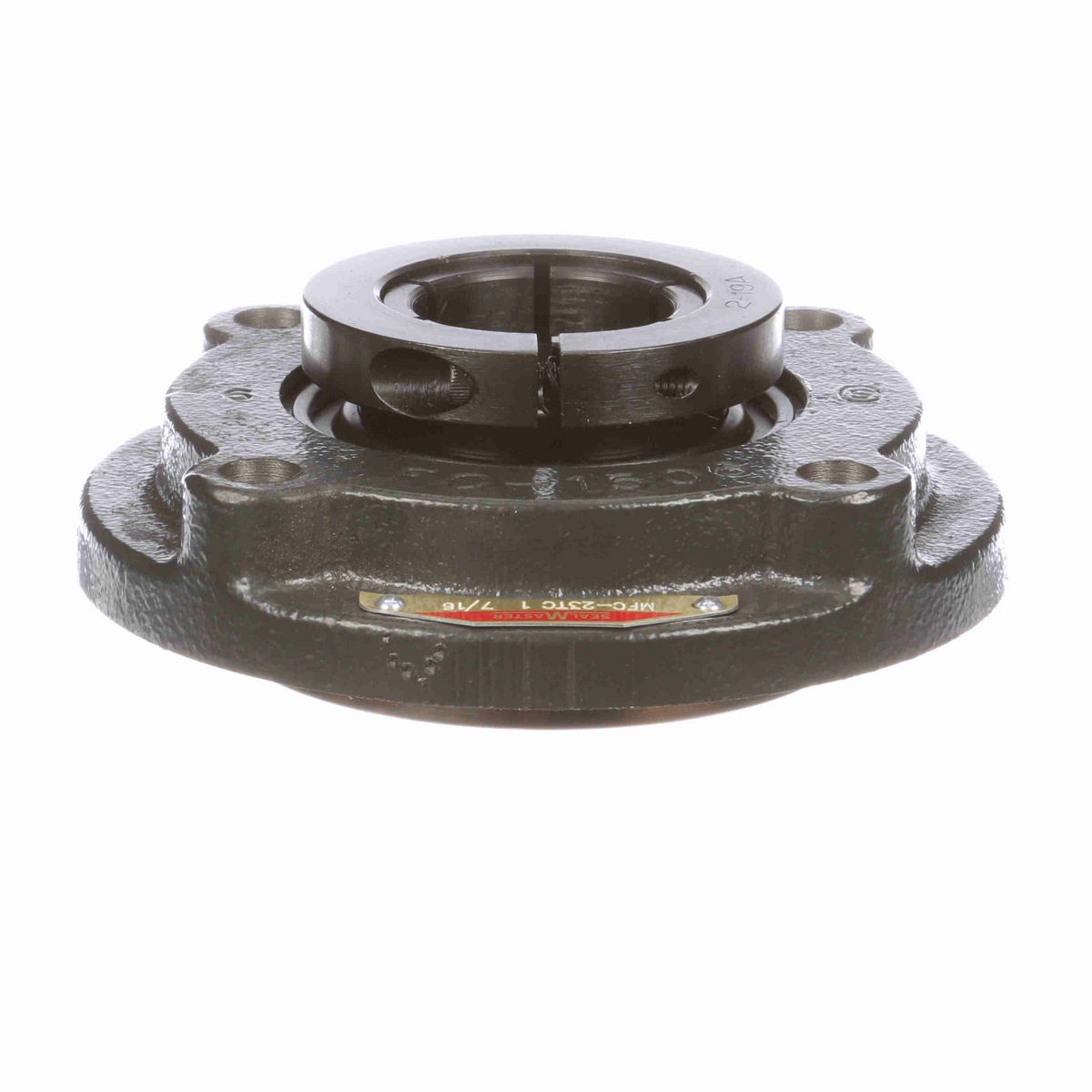 Sealmaster Mounted Cast Iron Flange Cartridge Ball Bearing - 52100 Bearing Steel, Black Oxided - Concentric Lock - MFC-23TC