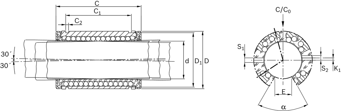 Суперлинейная втулка Bosch Rexroth KBH-O-25-VD [R073322545]