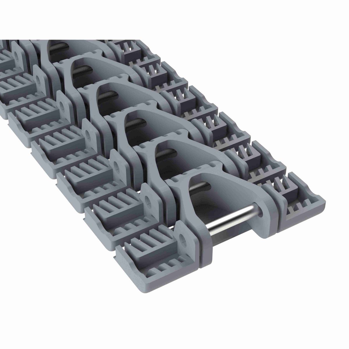 Rexnord 1040FTM Side-flexing Solid Top, Material: Silver Platinum Series™ X, Width: 3.3in, Pitch: 1in - 10604578