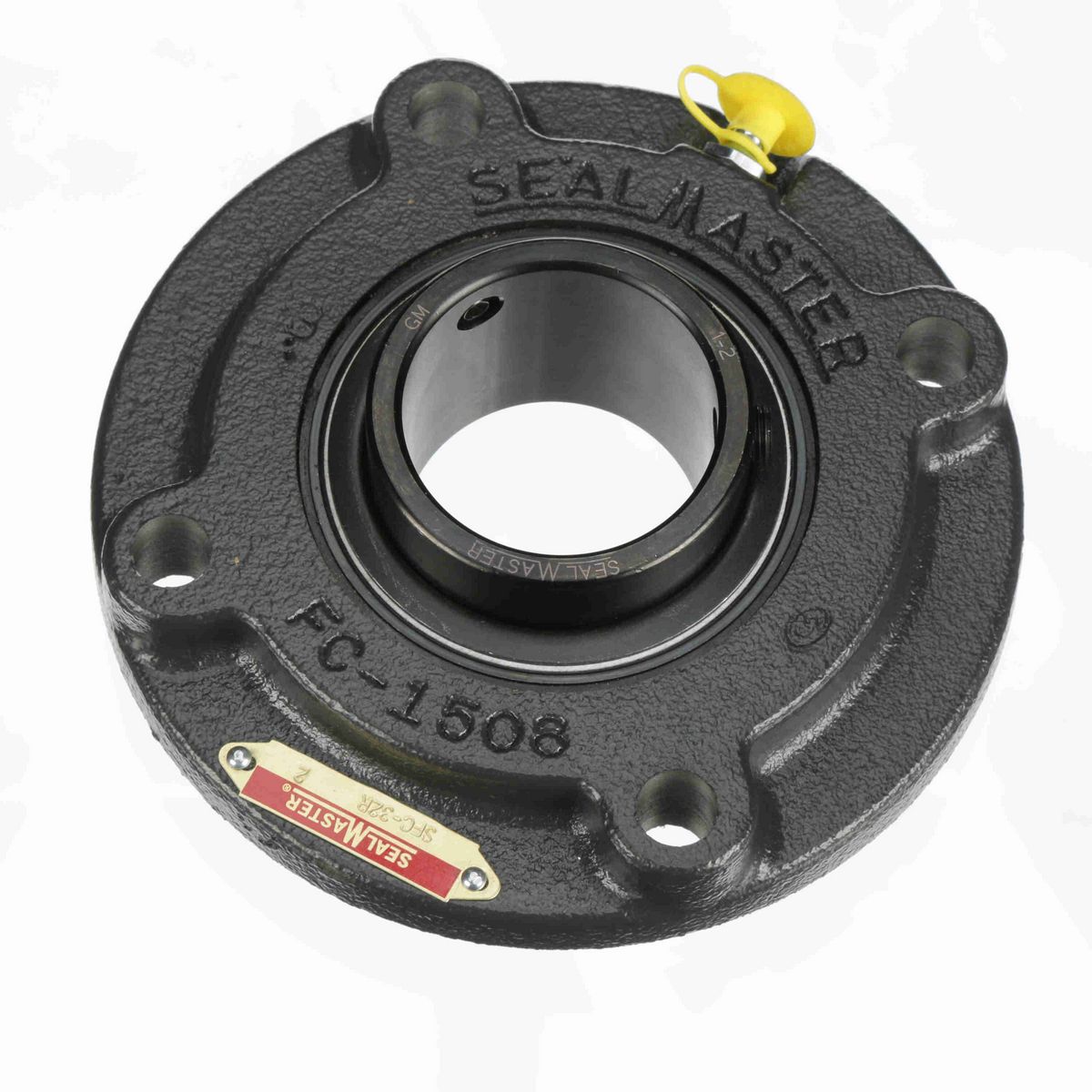Sealmaster Mounted Cast Iron Flange Cartridge Ball Bearing - 52100 Bearing Steel, Black Oxided - Setscrew Lock - SFC-32R