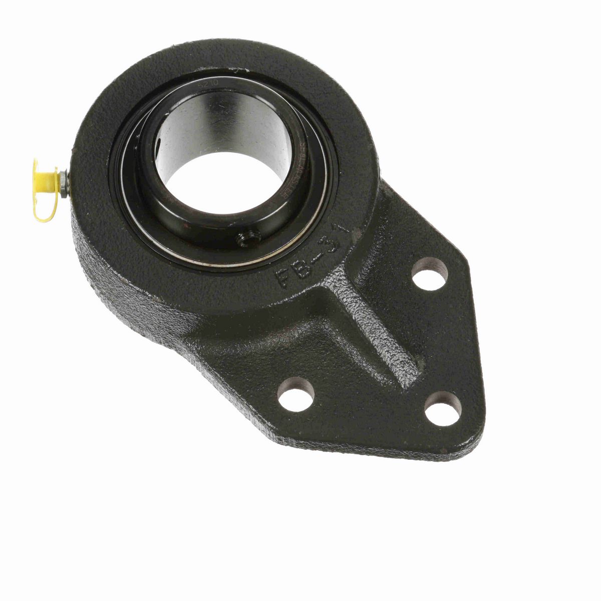 Sealmaster Mounted Cast Iron Three Bolt Flange Bracket Ball Bearing - 52100 Bearing Steel, Black Oxided - Setscrew Lock - FB-210
