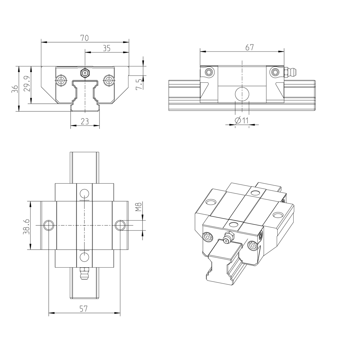 Саморегулирующаяся шариковая каретка из углеродистой стали Bosch Rexroth KWD-025-FKS-C1-N-1 [R166121420]