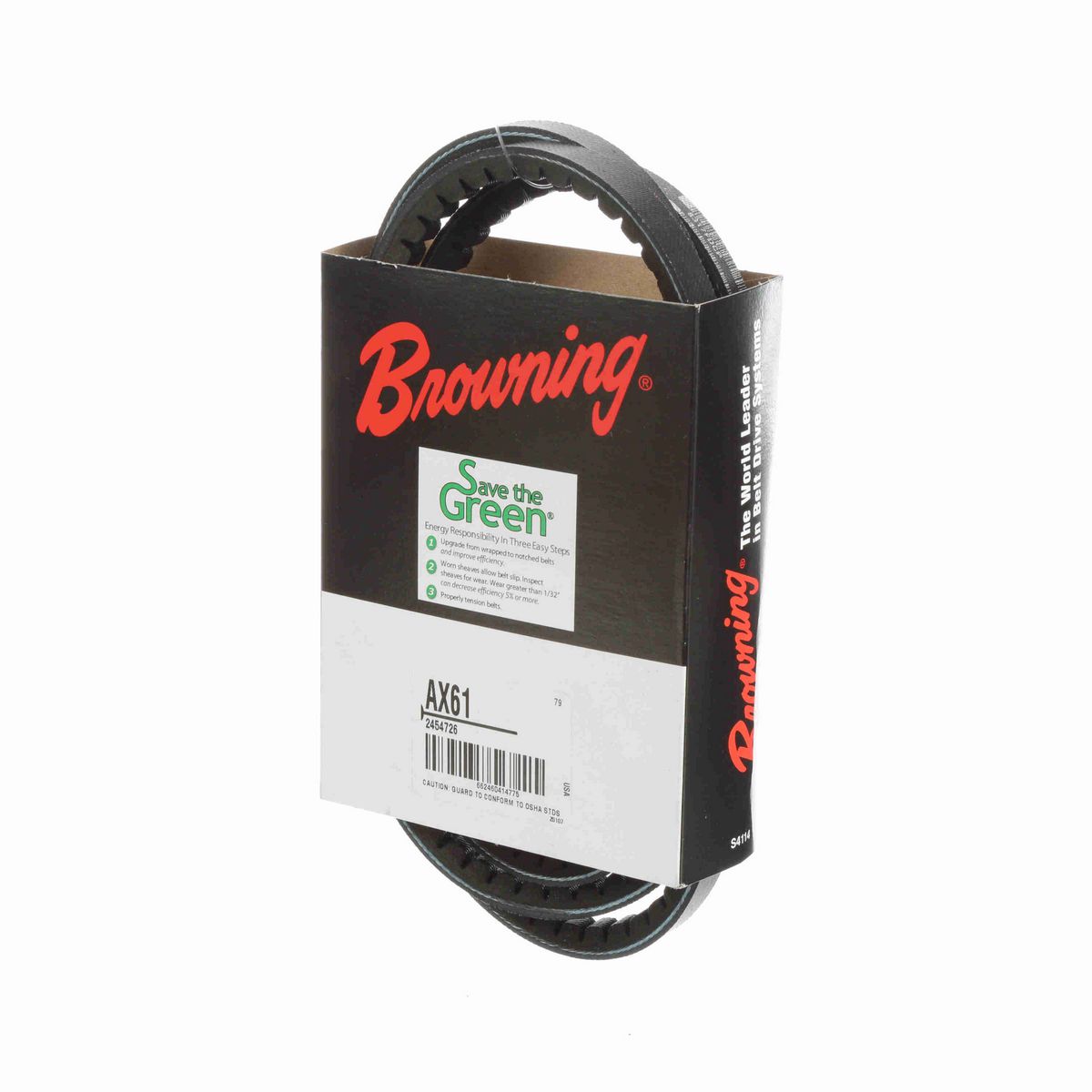 Browning EPDM Notched Belt 98% Efficient - AX61