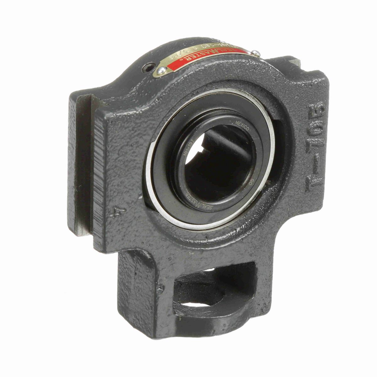 Sealmaster Mounted Cast Iron Wide Slot Take Up Housing & Frame Assembly Ball Bearing - 52100 Bearing Steel, Black Oxided - Concentric Lock - STMH-19T