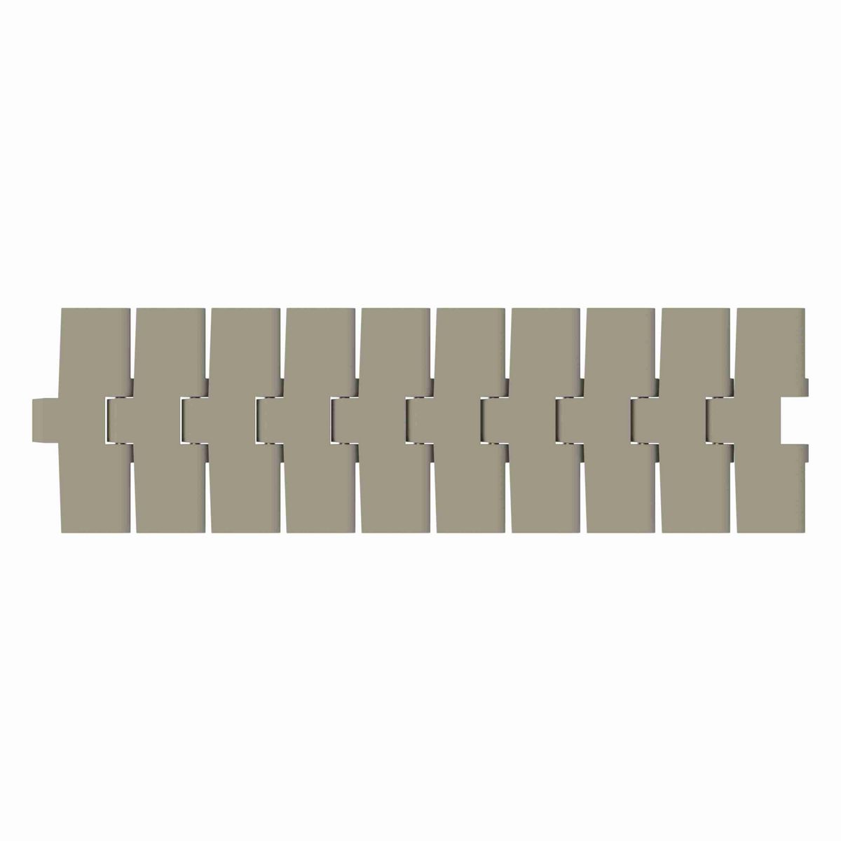 Rexnord 880TAB Side-flexing Solid Top, Material: Extreme Chemical Resistant (Grey), Width: 4.5in, Pitch: 1.5in - 81437092