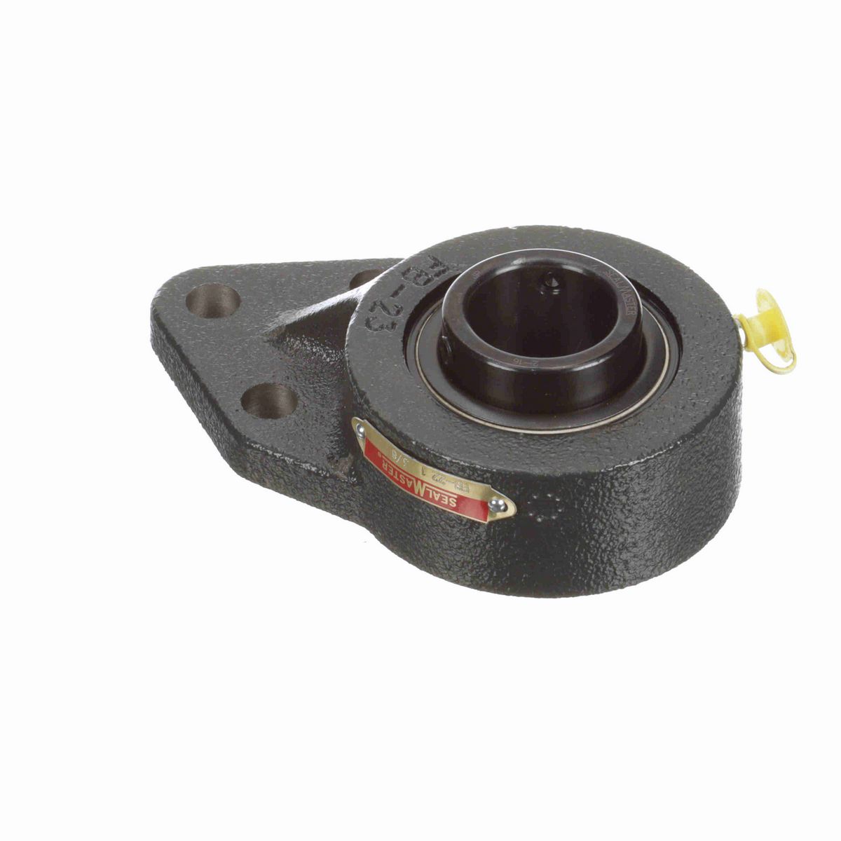 Sealmaster Mounted Cast Iron Three Bolt Flange Bracket Ball Bearing - 52100 Bearing Steel, Black Oxided - Setscrew Lock - FB-22