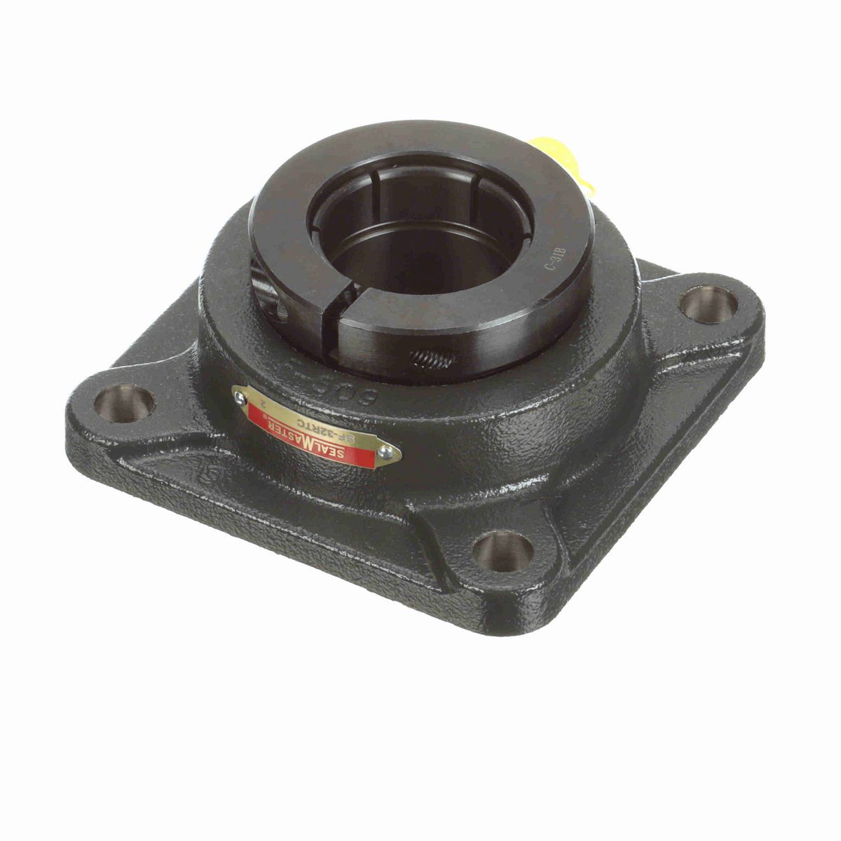 Sealmaster Mounted Cast Iron Four Bolt Flange Ball Bearing - 52100 Bearing Steel, Black Oxided - Concentric Lock - SF-32RTC