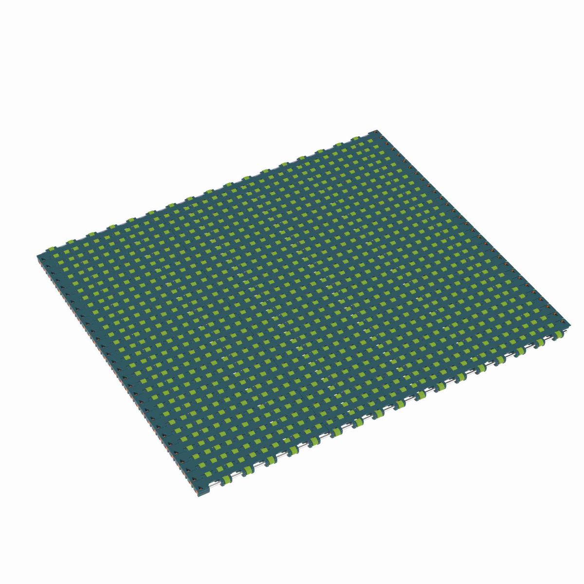 Rexnord 1533 Straight Running Low Backline Pressure, Material: Green Low Friction Acetal, Width: 255mm, Pitch: 15mm - 10822715