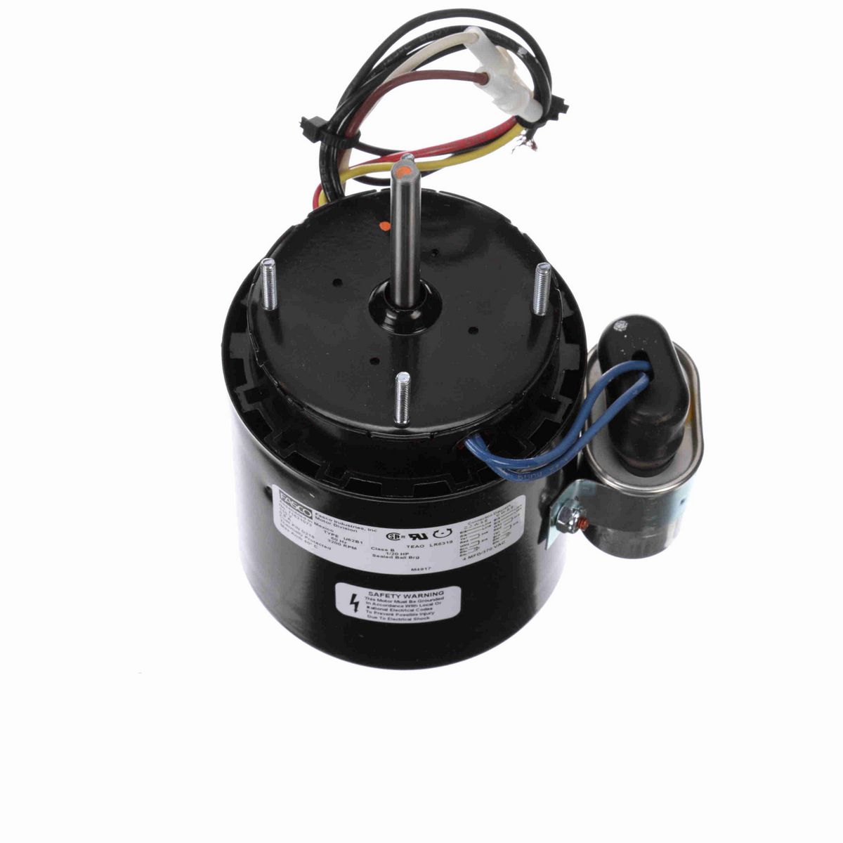 FASCO Fan and Blower Motor, 1/20 HP, 1 Ph, 60 Hz, 115 V, 3200 RPM, 1 Speed, 3.3" Diameter, TEAO - D218