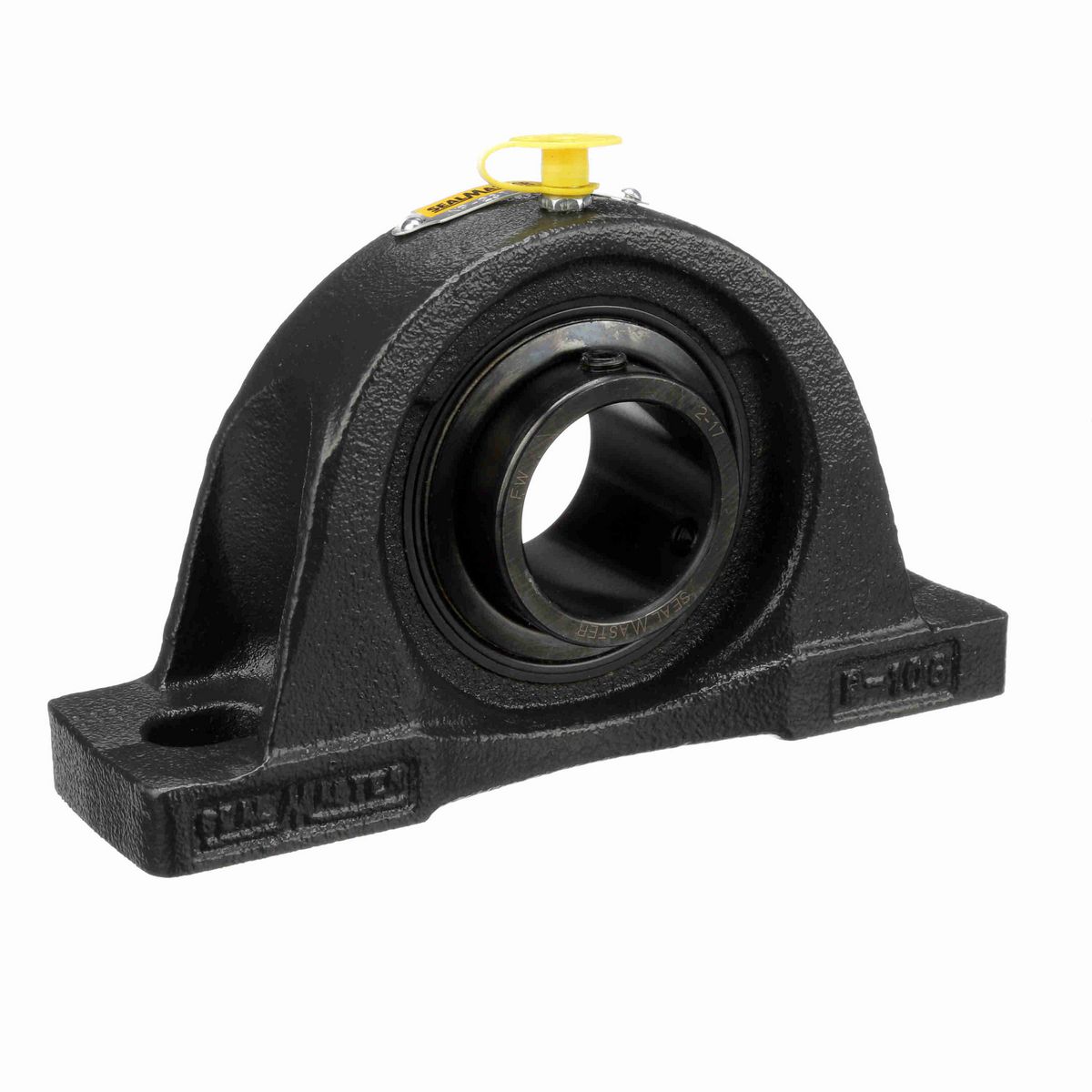 Sealmaster Mounted Cast Iron Two Bolt Pillow Block Ball Bearing - 52100 Bearing Steel, Black Oxided - Setscrew Lock - Air Handling Housing Fit, Noise Tested - NP-23 CXU