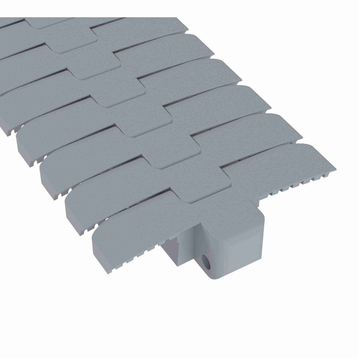 Rexnord 1050 FTLPC Side-flexing Solid Top, Material: Silver Platinum Series, Width: 4.5in, Pitch: 1in - 81429803