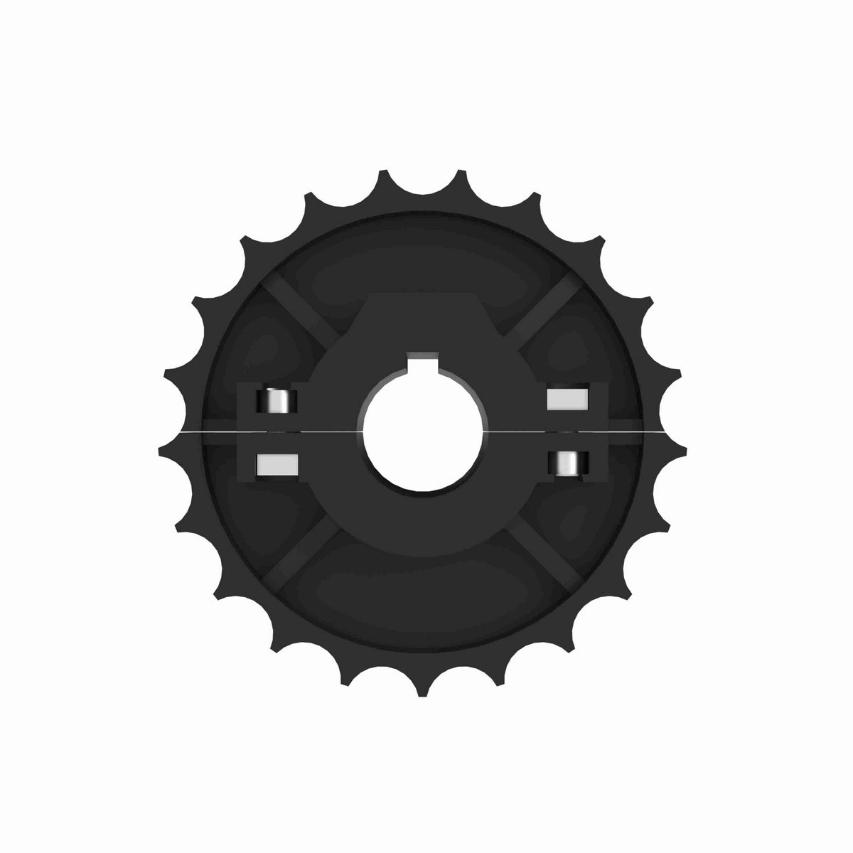 Rexnord 881 Series Split Molded Nylon Sprocket and a 21 Teeth with 1-3/8in Round Shaft-Ready Bore with Keyway & Setscrew - 614-42-14