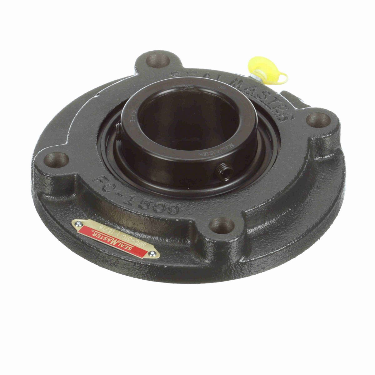 Sealmaster Mounted Cast Iron Flange Cartridge Ball Bearing - 52100 Bearing Steel, Black Oxided - Setscrew Lock - MFC-31C