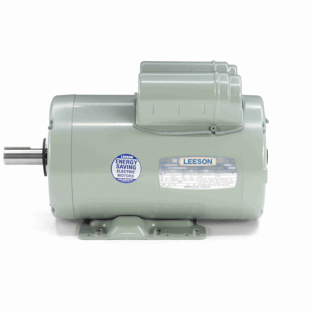 LEESON Agricultural Motor, 3 HP, 1 Ph, 60 Hz, 230 V, 3600 RPM, 145T Frame, TEAO - 120376.00
