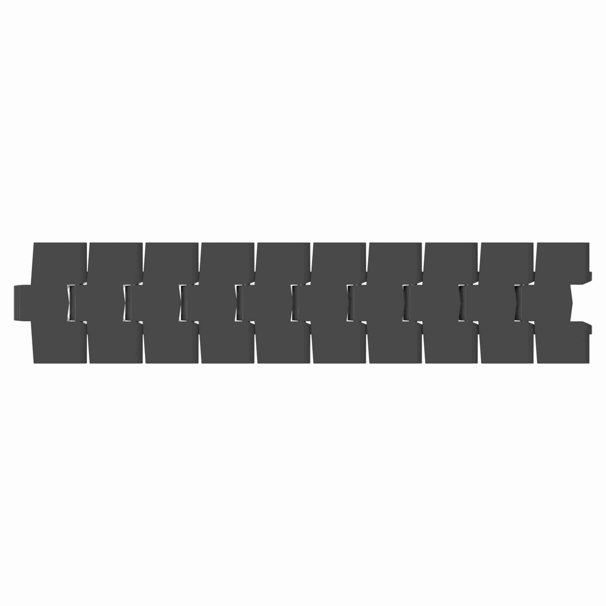 Rexnord 880TAB BO Side-flexing Solid Top Tight Radius, Material: Black Anti-Static, Width: 3.25in, Pitch: 1.5in - 81414341