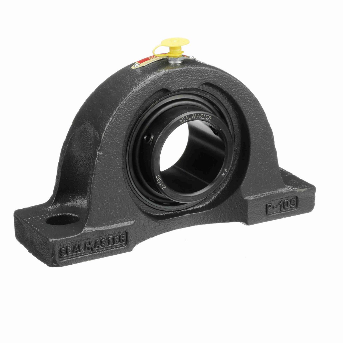 Sealmaster Mounted Cast Iron Two Bolt Pillow Block Ball Bearing - 52100 Bearing Steel, Black Oxided - Setscrew Lock - NP-31C