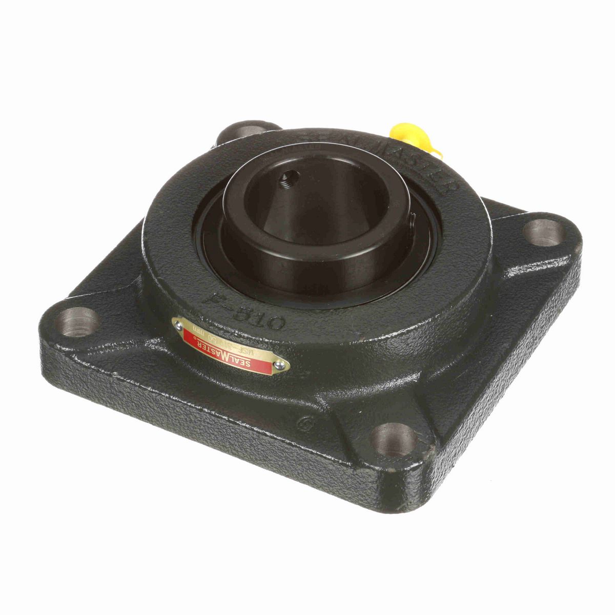 Sealmaster Mounted Cast Iron Four Bolt Flange Ball Bearing - 52100 Bearing Steel, Black Oxided - Setscrew Lock - MSF-310