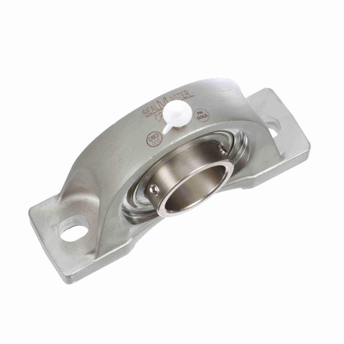 Sealmaster Mounted Stainless Steel Two Bolt Pillow Block Ball Bearing - 52100 Bearing Steel, Phosphorus Nickel Coated - Setscrew Lock - Corrosion Resistant - CRPS-PN31