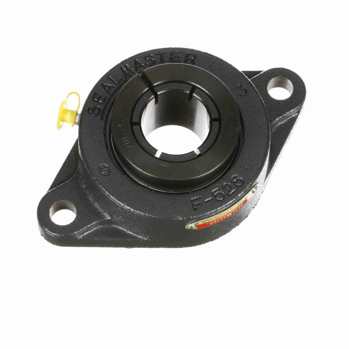 Sealmaster Mounted Cast Iron Two Bolt Flange Ball Bearing - 52100 Bearing Steel, Black Oxided - Concentric Lock - MSFT-24T