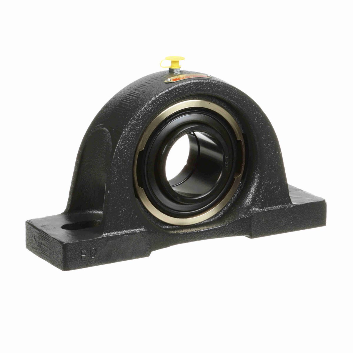 Sealmaster Mounted Cast Iron Two Bolt Pillow Block Ball Bearing - 52100 Bearing Steel, Black Oxided - Concentric Lock - EMP-39T