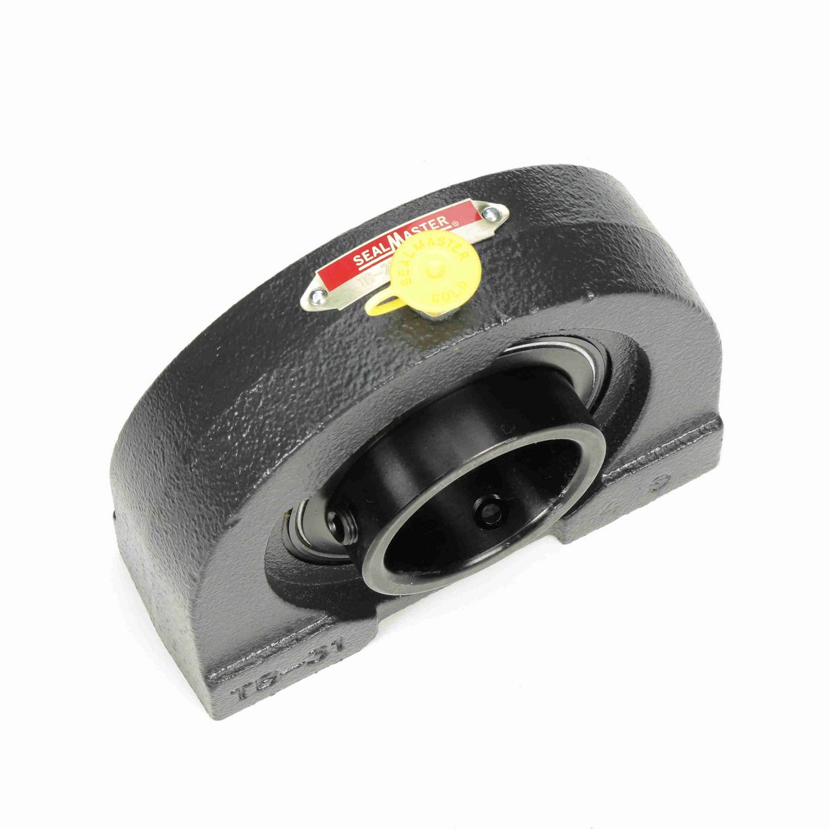 Sealmaster Mounted Cast Iron Tapped Base Pillow Block Ball Bearing - 52100 Bearing Steel, Black Oxided - Setscrew Lock - TB-210