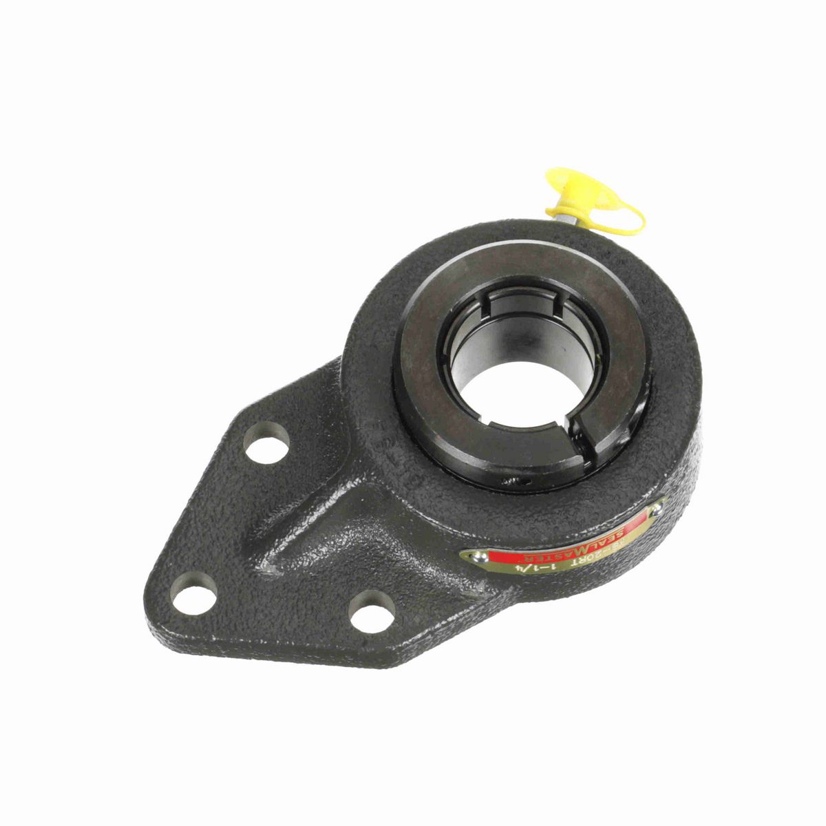 Sealmaster Mounted Cast Iron Three Bolt Flange Bracket Ball Bearing - 52100 Bearing Steel, Black Oxided - Concentric Lock - FB-20RT