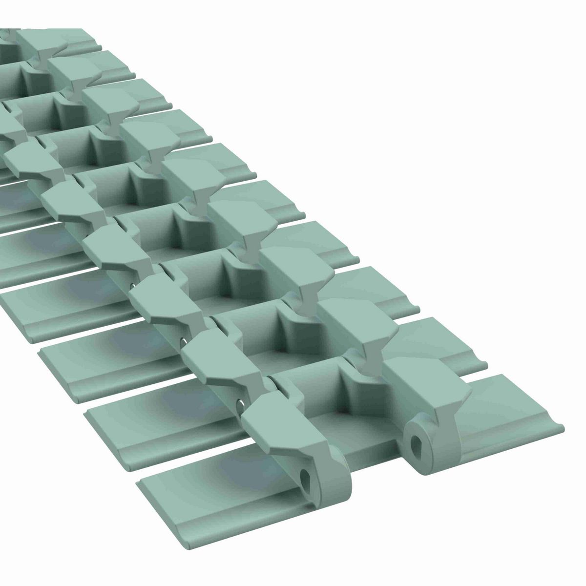 Rexnord 880TAB Side-flexing Solid Top, Material: Heat Stabilized (Green), Width: 4.5in, Pitch: 1.5in - 81447892